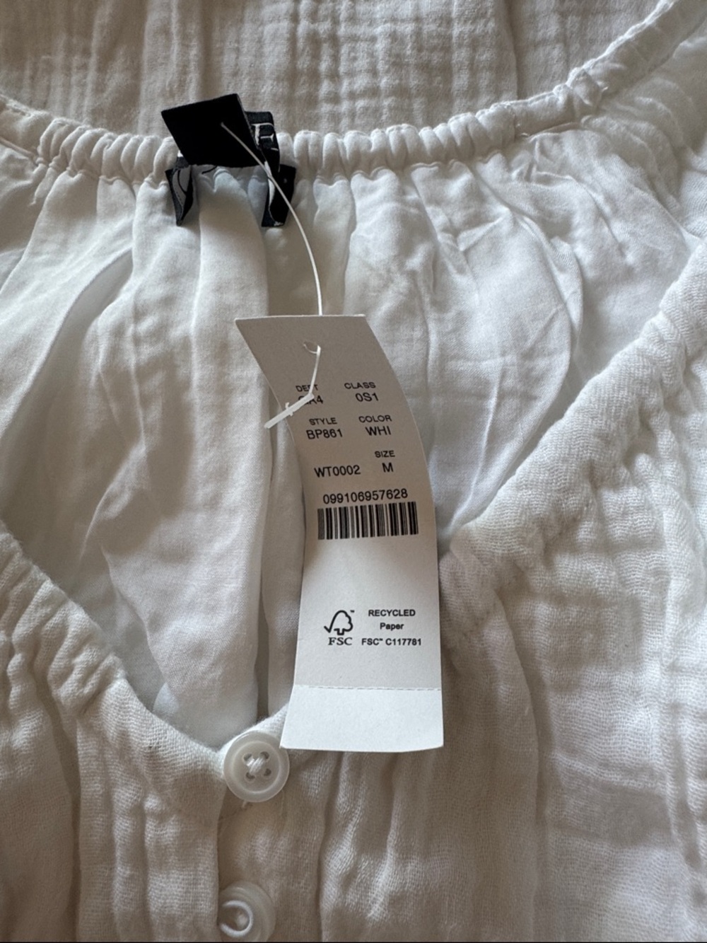 J. Crew White Button-Front Textured Women’s Dress